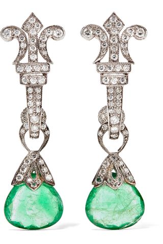 Earrings, Jewelry, Fashion Accessory, Body Jewelry, Green, Emerald, Diamond, Gemstone, Jade, Crystal, 