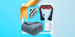 best gifts for women including a blanket, adidas fanny pack, massager, and electronic coffee mug
