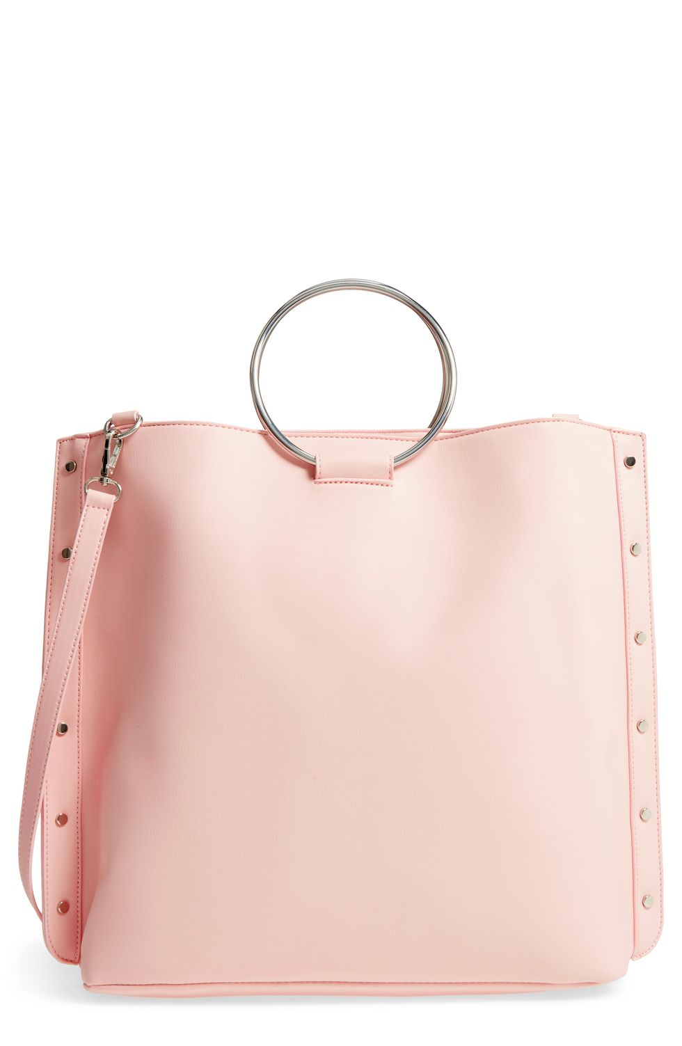 Handbag, Bag, Pink, Leather, Fashion accessory, Shoulder bag, Peach, Material property, Strap, Beige, 