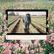 This is an image flor martinez organizing farm workers over zoom