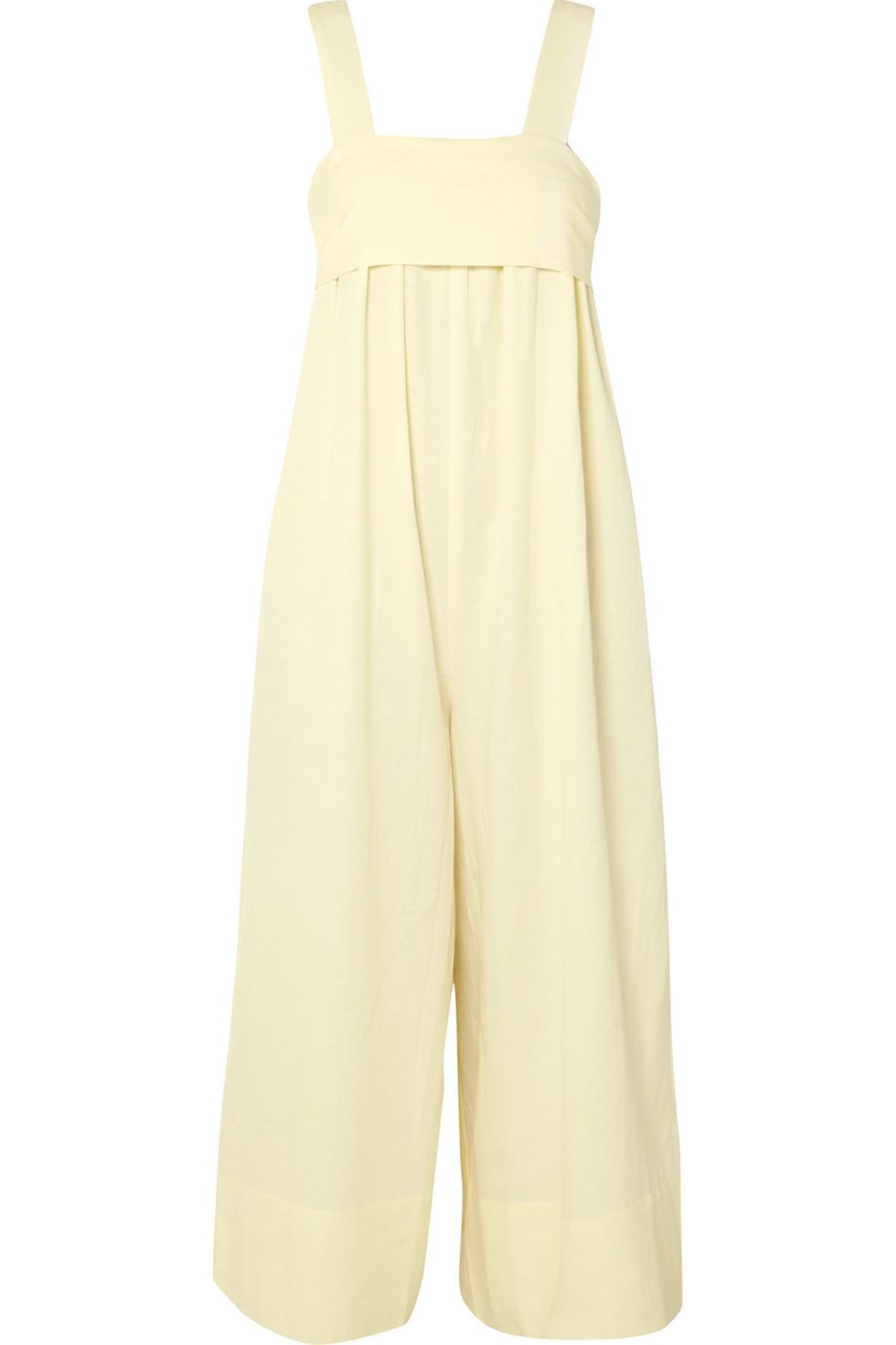 Clothing, White, Yellow, One-piece garment, Dress, Trousers, Beige, Overall, 