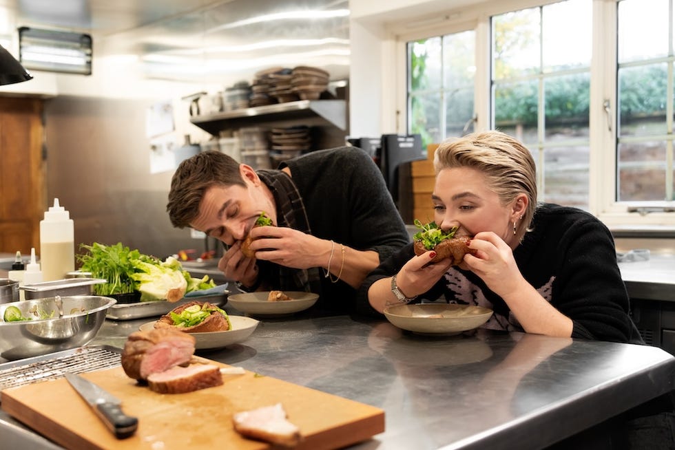 antoni porowski and florence pugh taste yorkshire puddings and mutton chops national geographicchris raphael