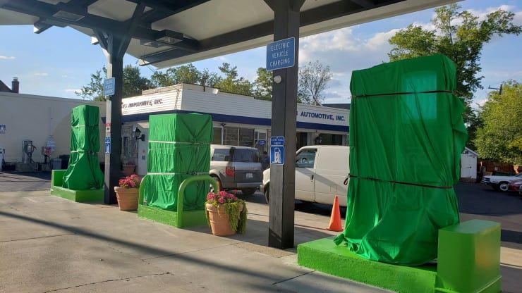 Electric car gas station discount