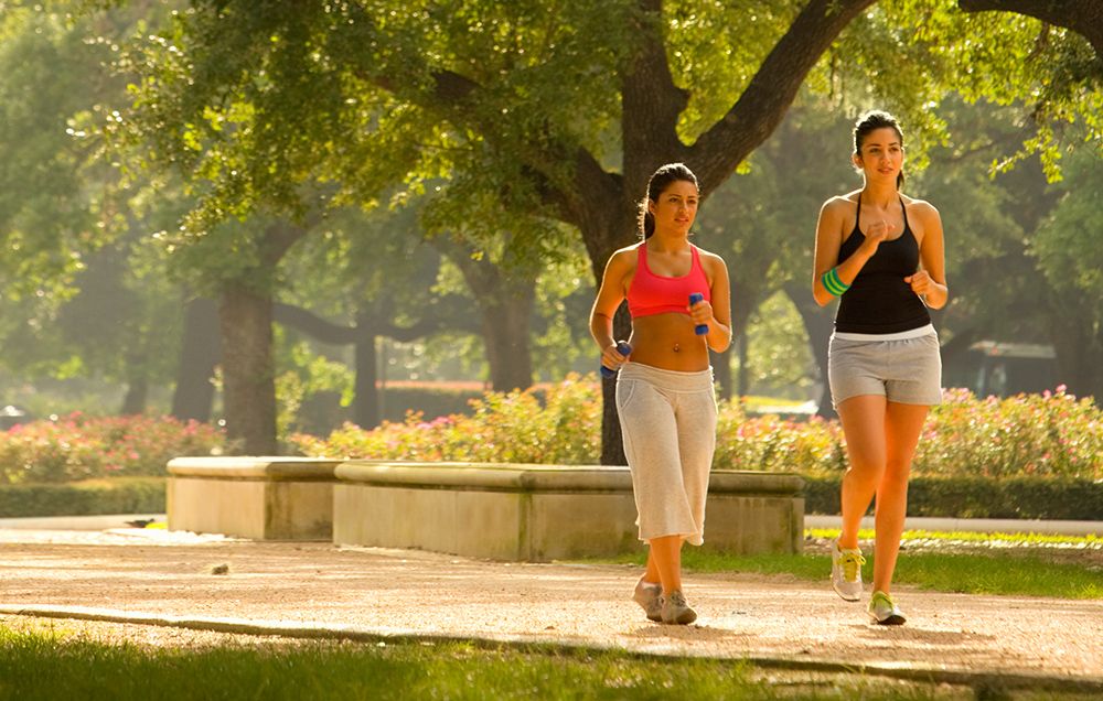 two people walking