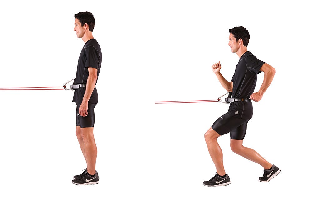 resistance bands monster walk backward walkouts