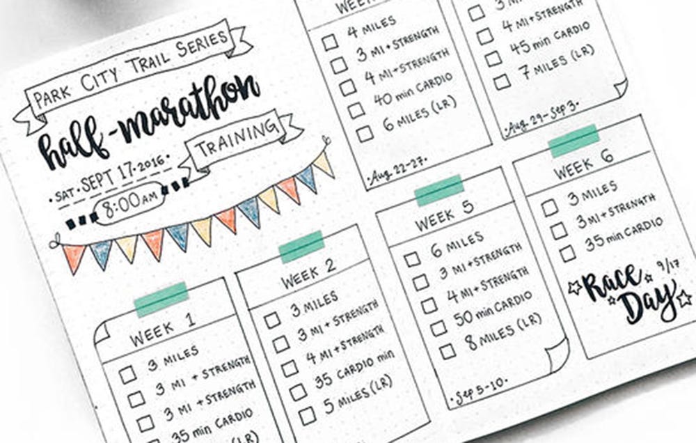 11 Impressive Bullet Journal Designs Runners Are Using | Runner's World