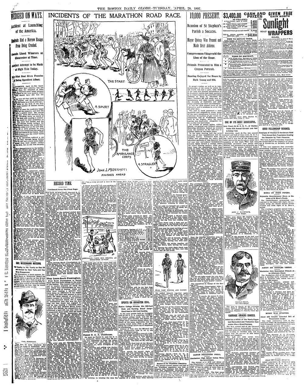 Boston Marathon 1897 newspaper article