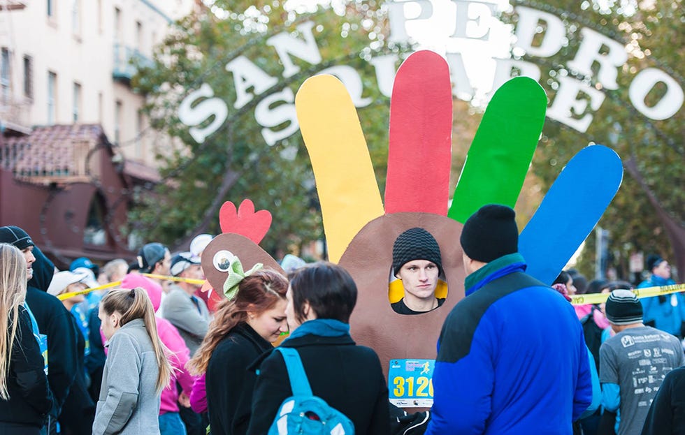  Take the concept of a couples costume to your trot with complimentary he/she turkey attire