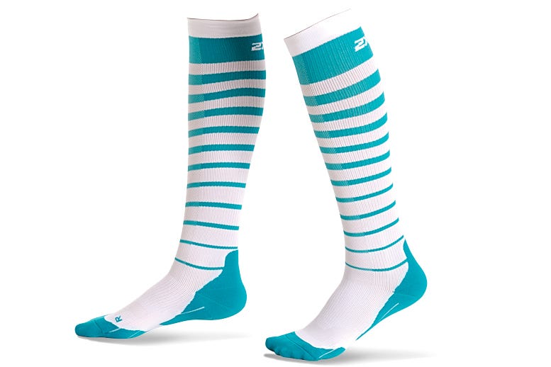 2XU Striped Run Compression Socks