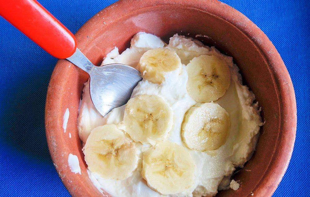 Pair greek yogurt with banana—banana's inulin can increase your absorption of calcium from the yogurt.
