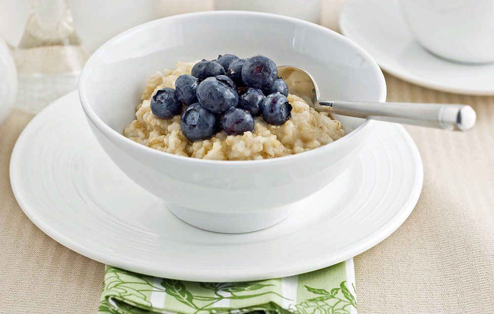 Eat oatmeal with blueberries to get more out of your breakfast.