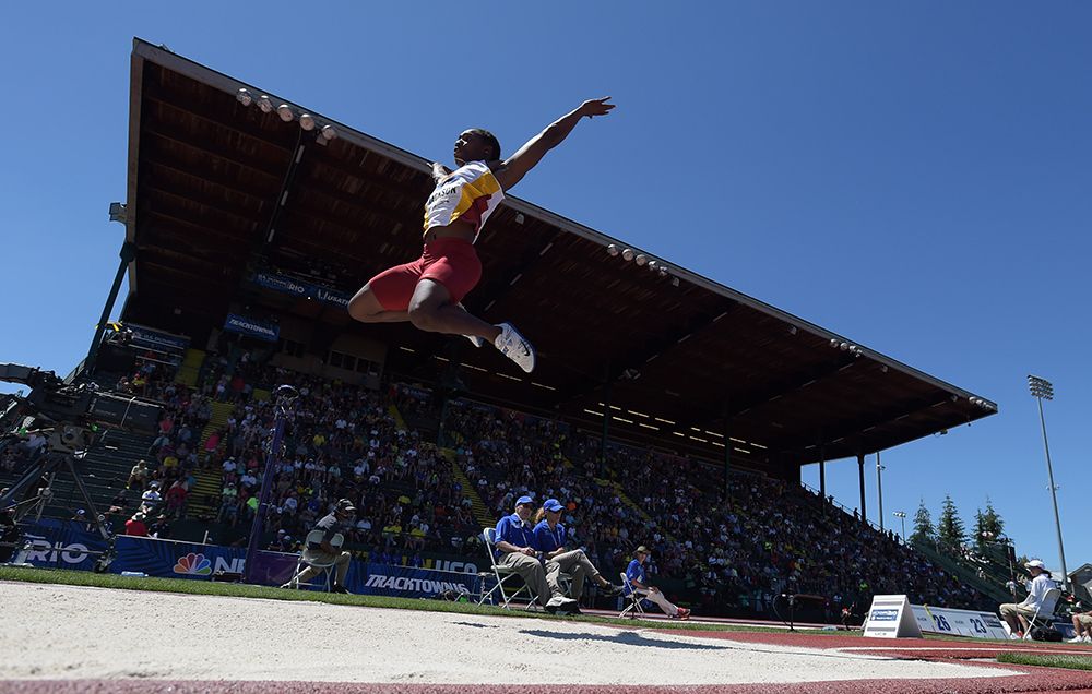 Adoree Jackson in the long jump