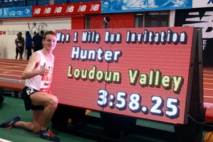 Drew Hunter runs sub-4:00 mile.