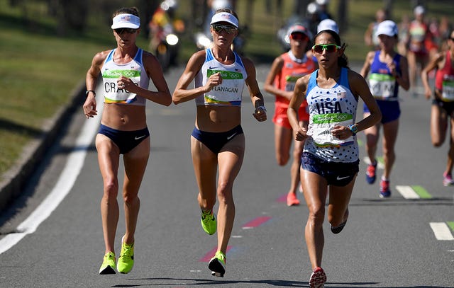 Amy Cragg, Shalane Flanagan, Desiree Linden in the 2016 Olympics