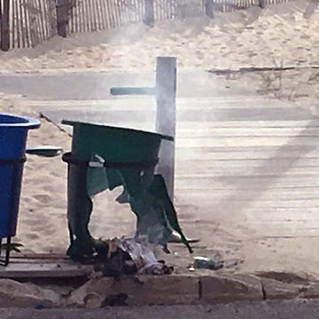 exploded trash can exploded trash can