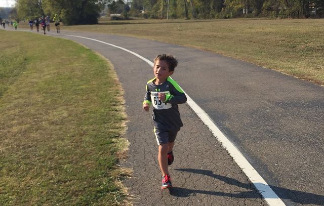 Charlie Westrip running the Huntsville Half Marathon. 