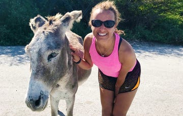 Linda Fliss with Wilbur.