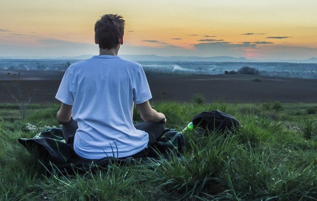 man sitting and relaxing