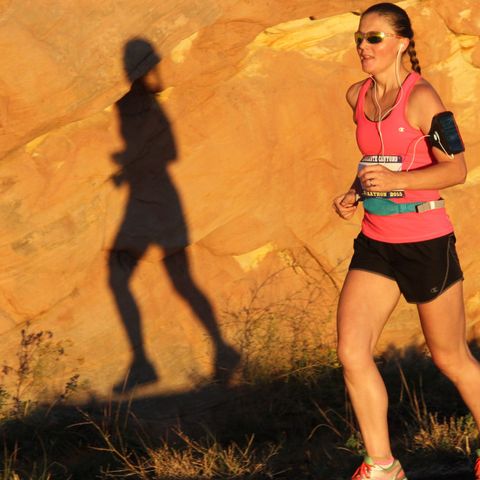 Heather Parke lace-up running the 2015 Escalante Canyons Marathon, in Utah.