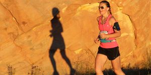 Heather Parke running the 2015 Escalante Canyons Marathon, in Utah.