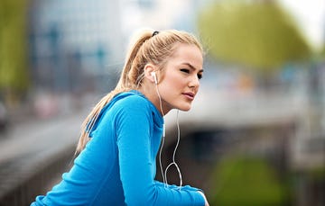 woman listening to music