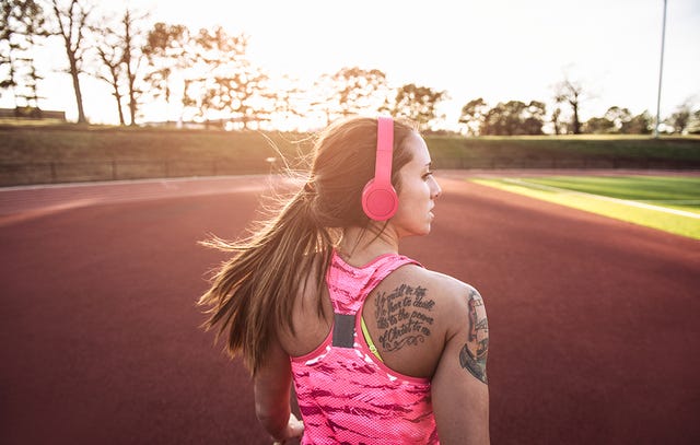 Runner with headphones