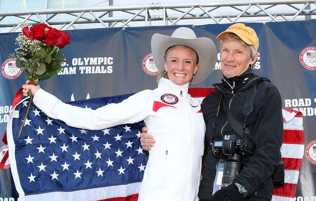 Shalane Flanagan and her mother, Cheryl Treworgy