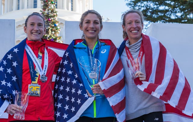 The top three female finishers at Cal International