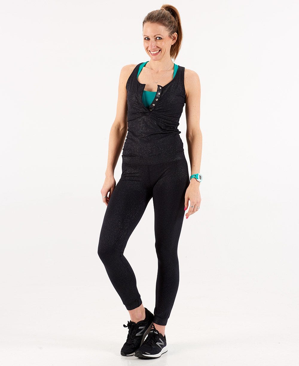 Erin modeling a spring running look