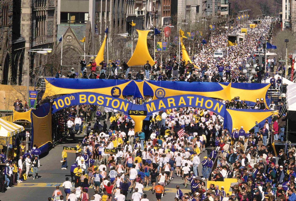 Finish line of the 1996 Boston Marathon