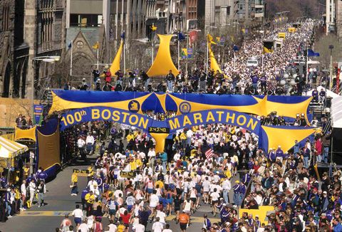 Finish line of the 1996 Boston Marathon
