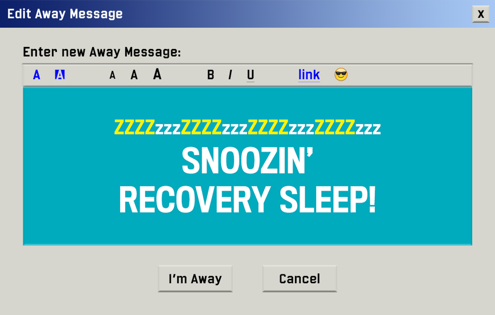 snoozin' recovery sleep