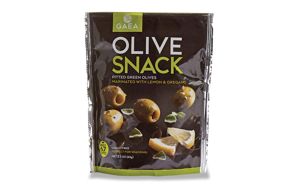 Gaea Green Pitted Green Olives with Lemon & Oregano