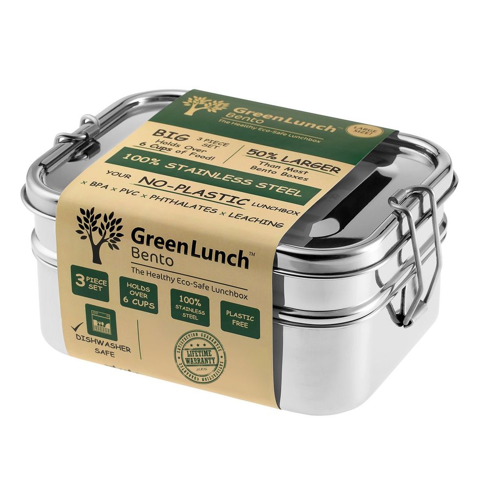 Microwave and Dishwasher Safe Lunch Box Set- 4 Pcs Green