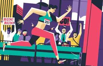 crossing finish line