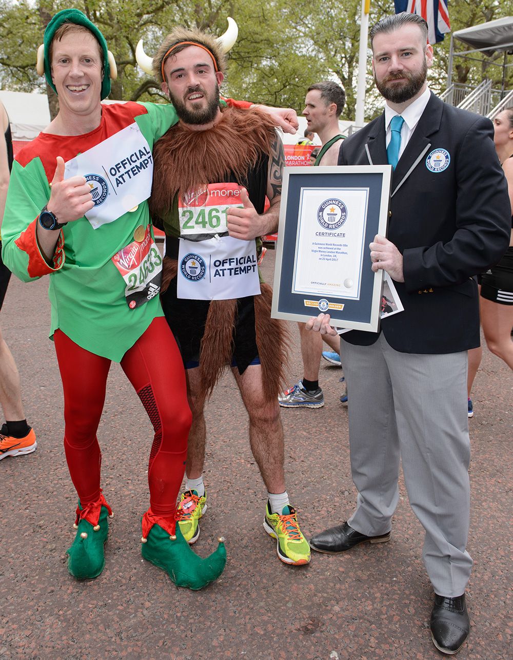 Fastest marathon dressed as an elf, as a Viking