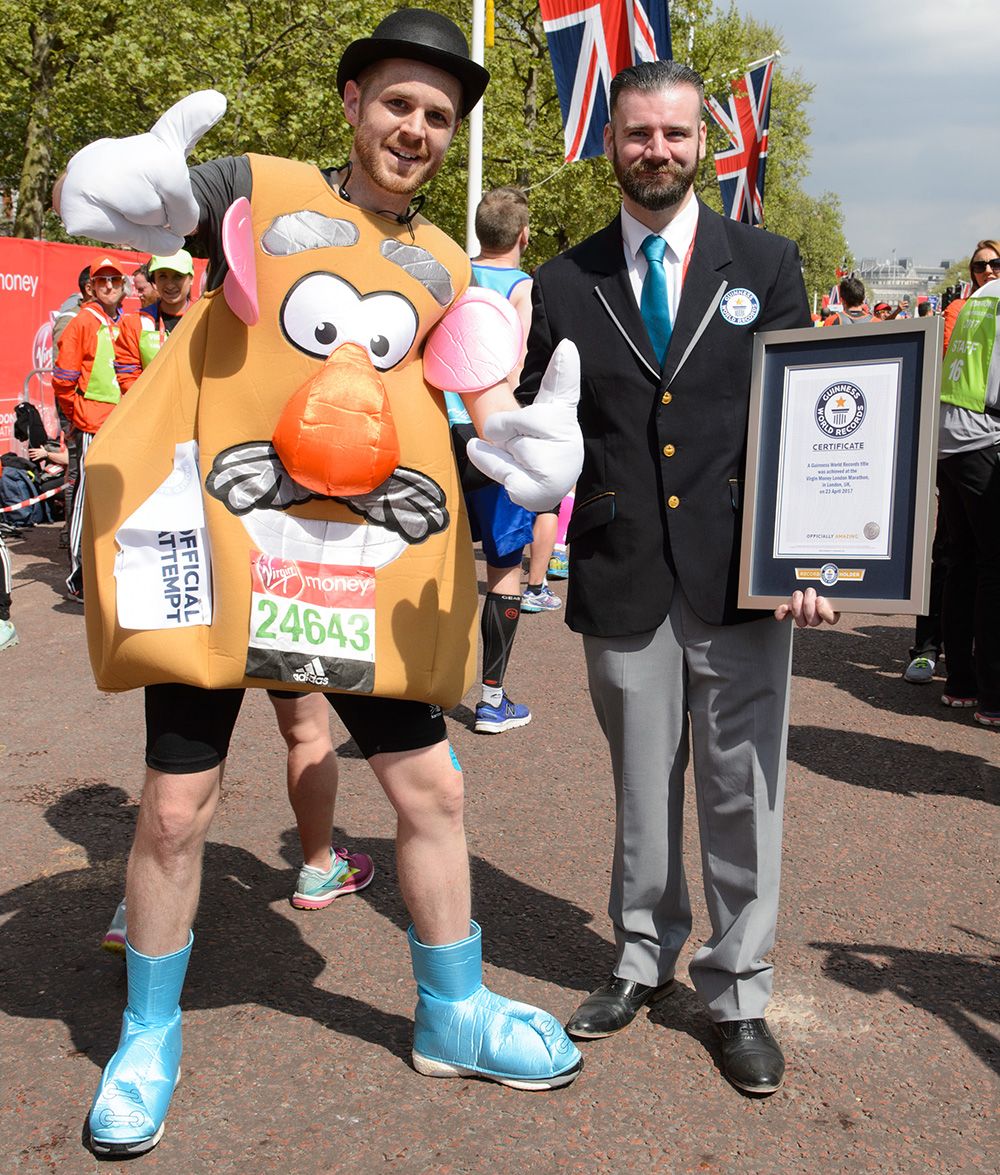 Fastest marathon dressed as a Mr. Potato Head