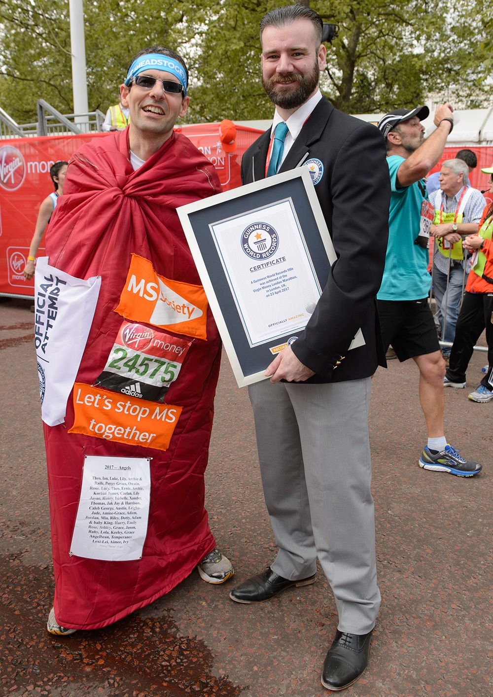 Fastest marathon in a sleeping bag