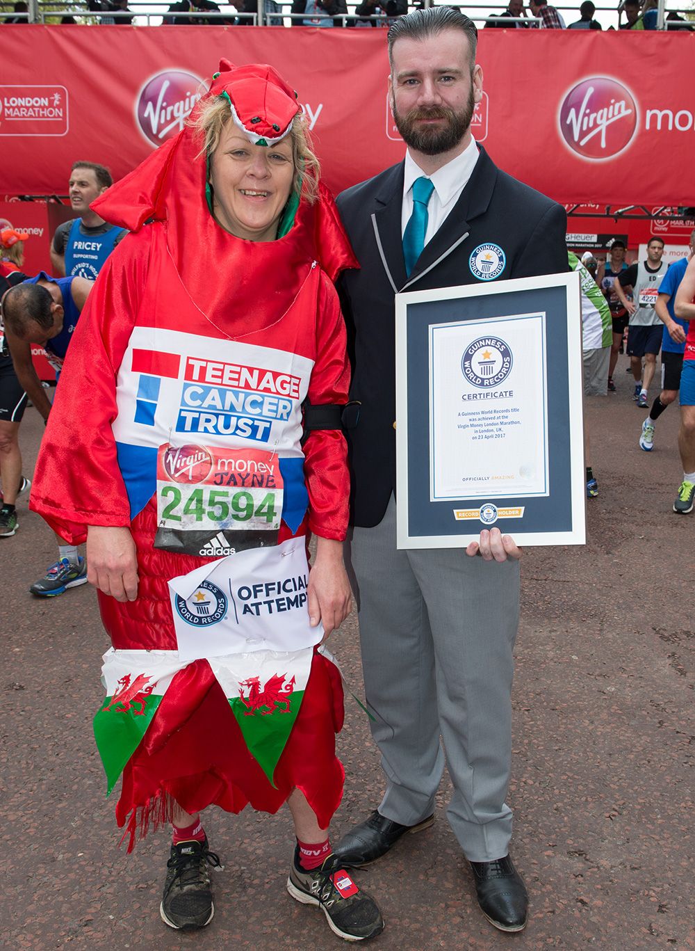 Fastest marathon dressed as a dragon (female)