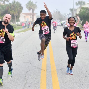 Marathon High students and a teacher completing the 2017 DONNA Half Marathon together