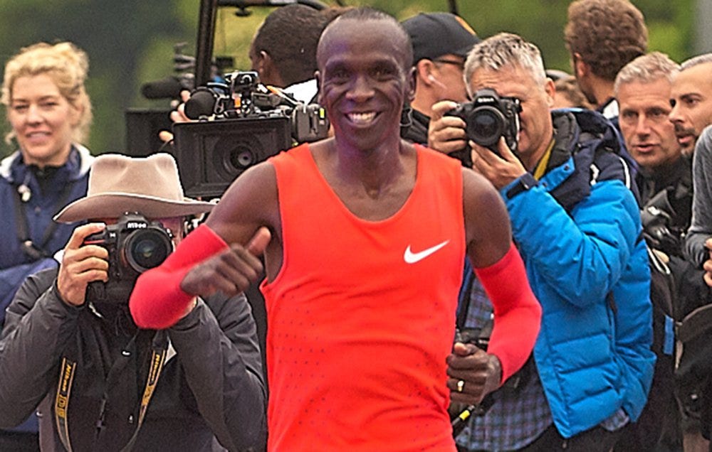 So Close! Kipchoge Runs a 2:00:25 in the Breaking2 Attempt