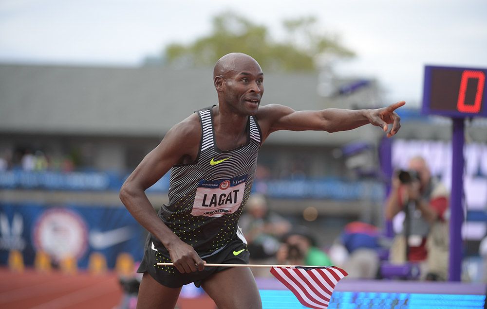 Lagat after winning the 5,000