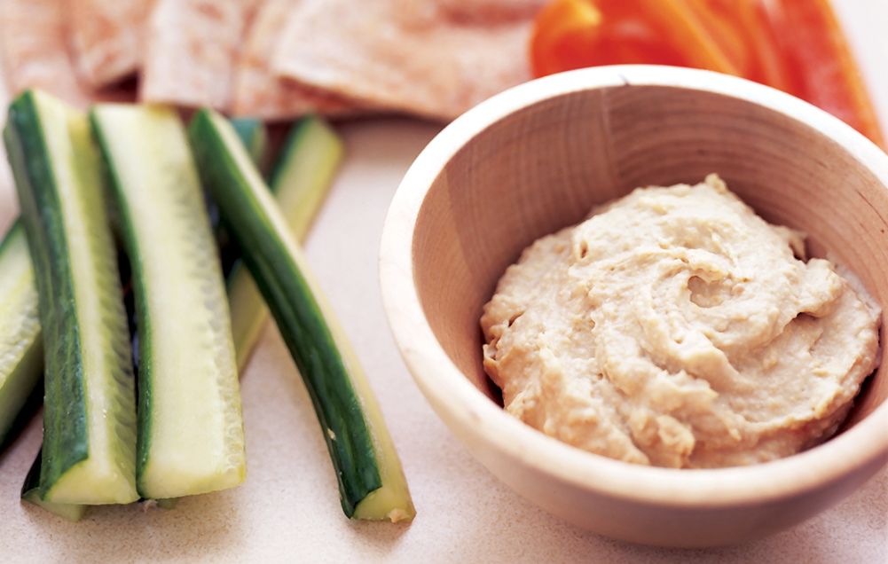 office stocked vegetables hummus