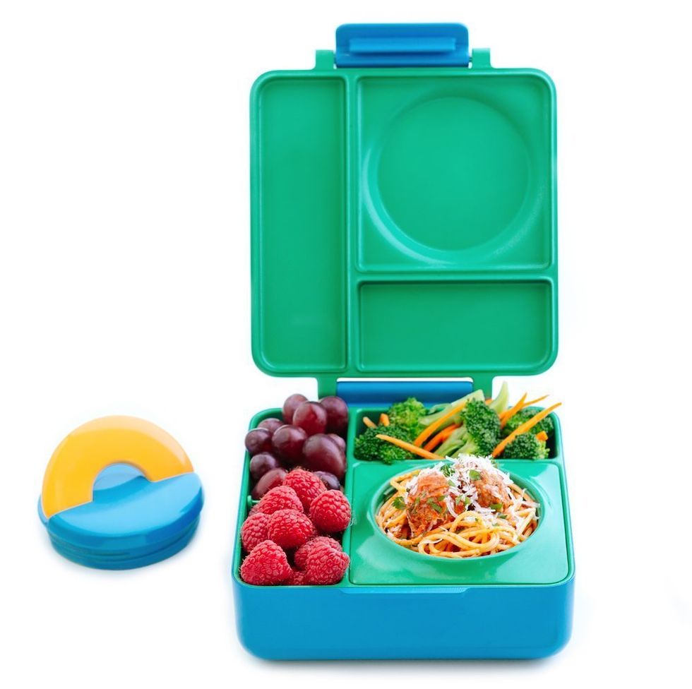 Loobuu 4 Pack Plastic Snack Containers for Kids Bento Boxs with 2  Compartments Travel Snack Container Sandwiches/Fruits/Candies Food Storage  Containers BPA Free Dishwasher Safe 