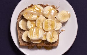 open faced sandwich with bananas