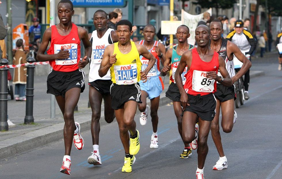 Haile Gebrselassie at the 2008 Berlin Marathon.