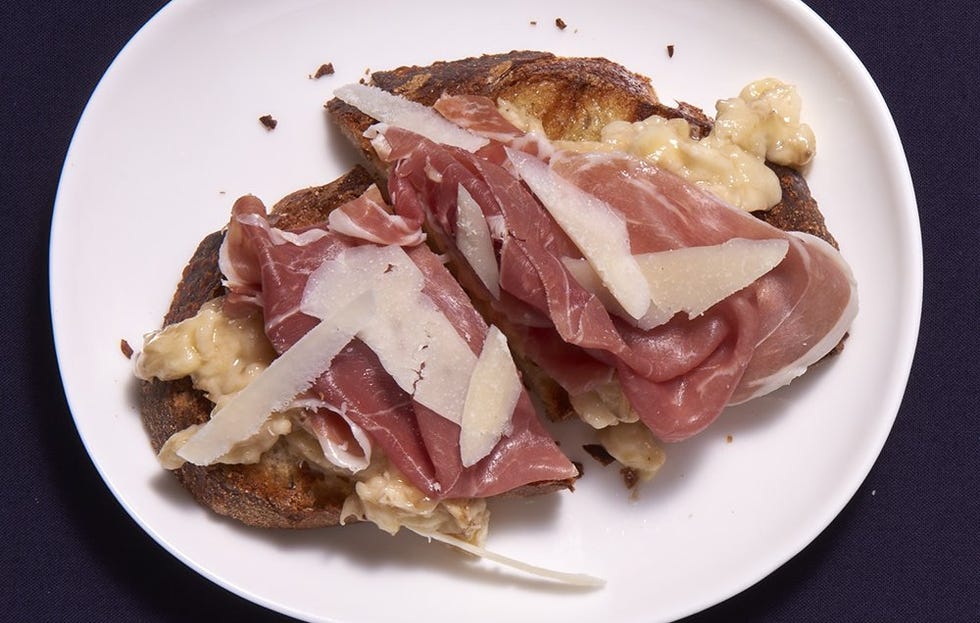 toasted country bread with prosciutto