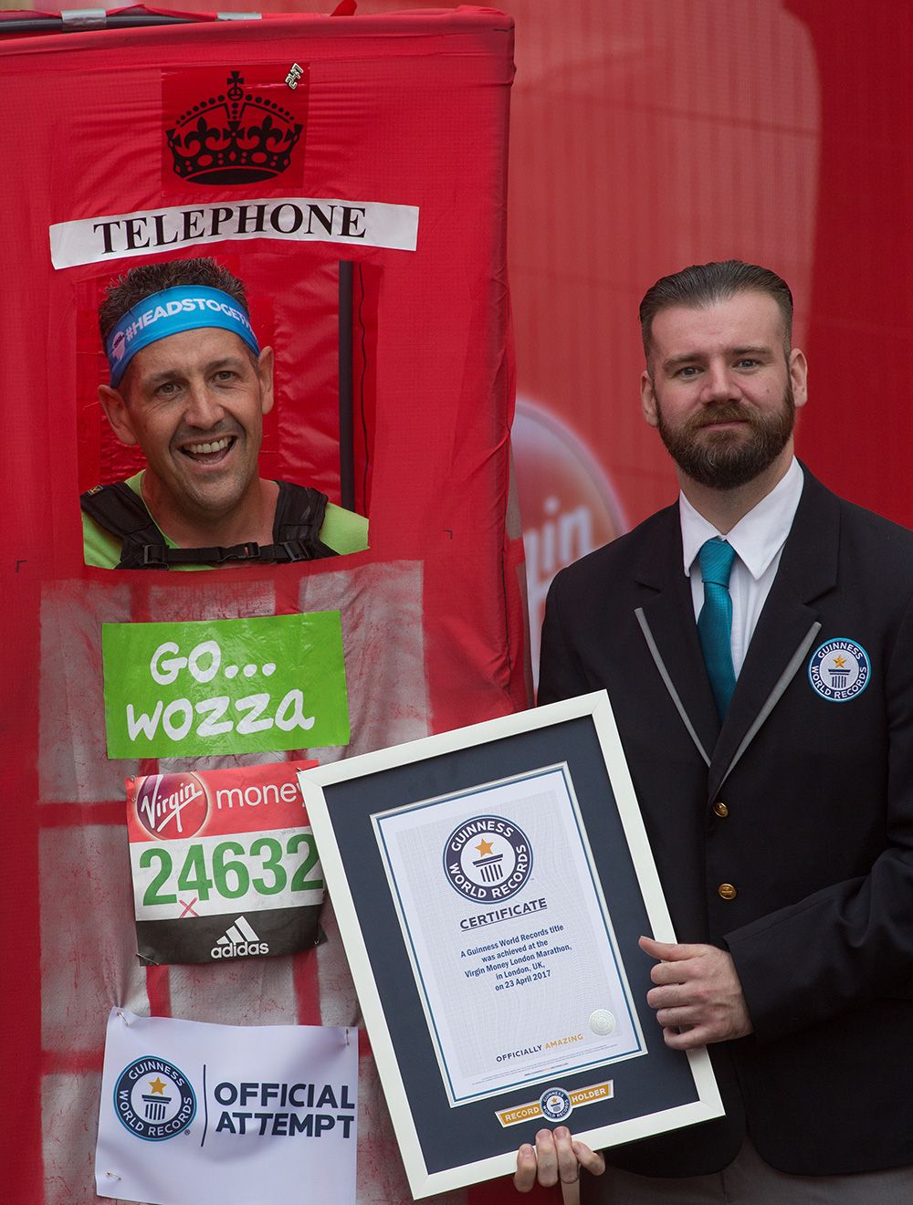 Fastest marathon dressed as a telephone box