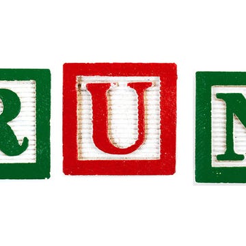 The word run in blocks