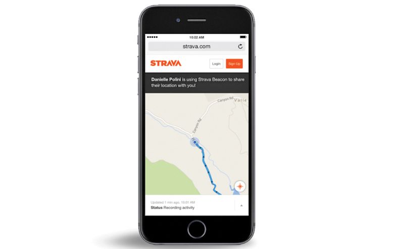 strava beacon app safety gear